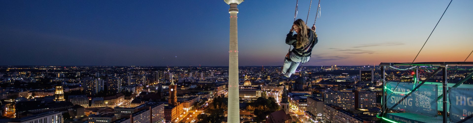 Berlin streetscape at sunset