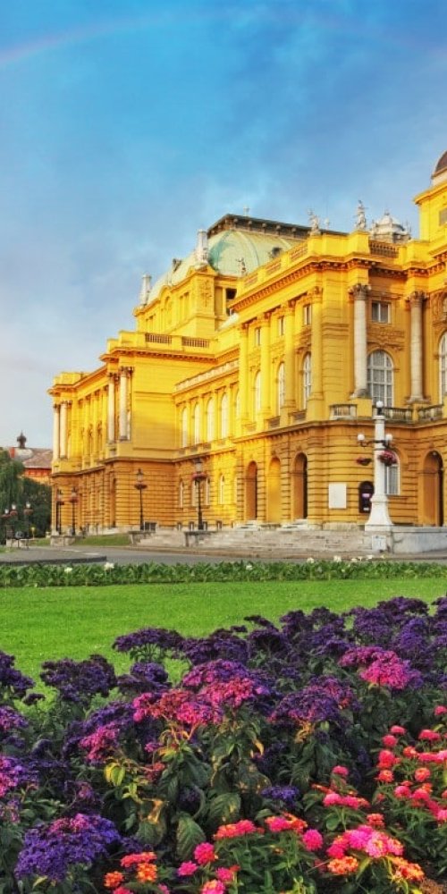 Tram and pedestrian street in Zagreb