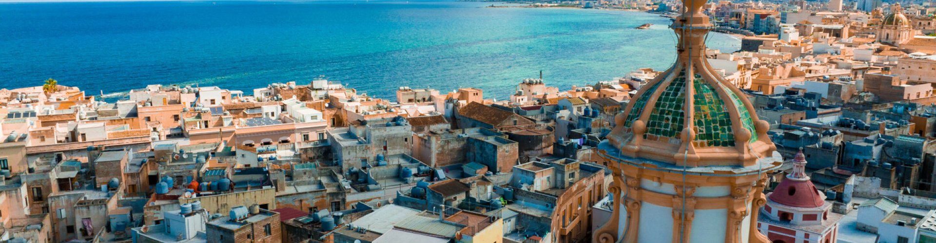 Trapani sunset over the sea