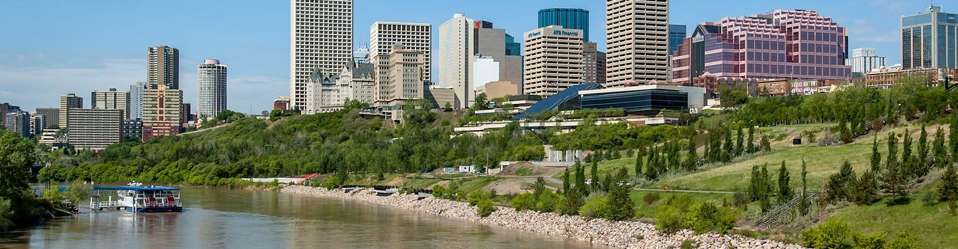Edmonton cityscape at sunset
