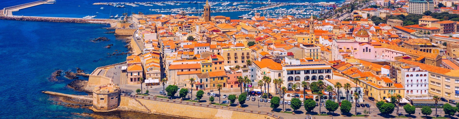 Scenic view of Alghero coastline