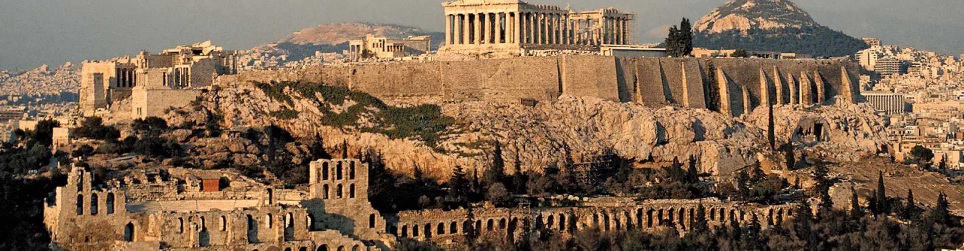 Sunset over Athens skyline
